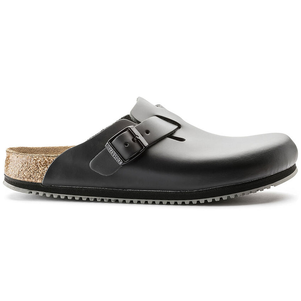 Birkenstock Boston SL Super-Grip Natural Leather in Black (60194)