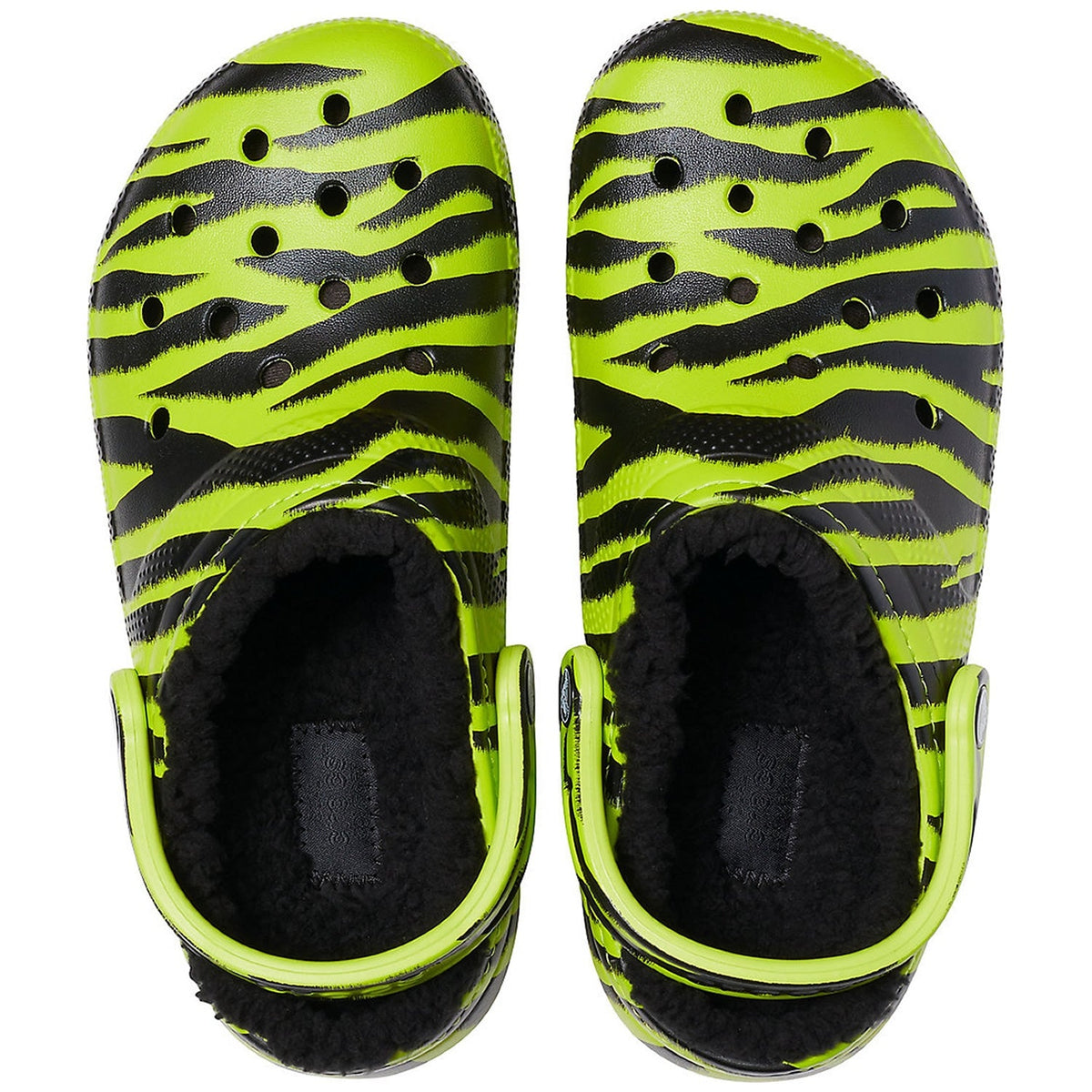 Crocs Classic Lined Animal Print Clog Lime Punch/Black