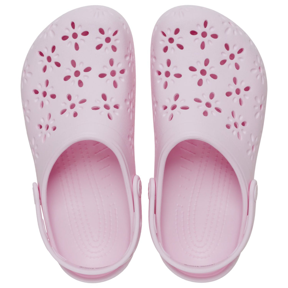 Crocs Classic Floral Cut Out Clogs (210927) - Pink Milk