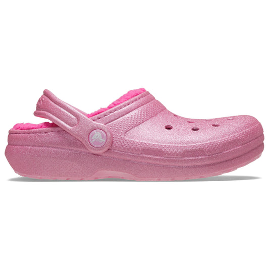 Crocs Classic Glitter Lined Kids Clog 207462 Pink Tweed