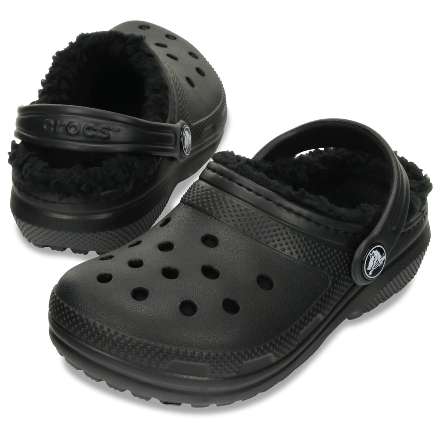 Crocs Classic Lined Kids Clogs (207010) - Black/Black