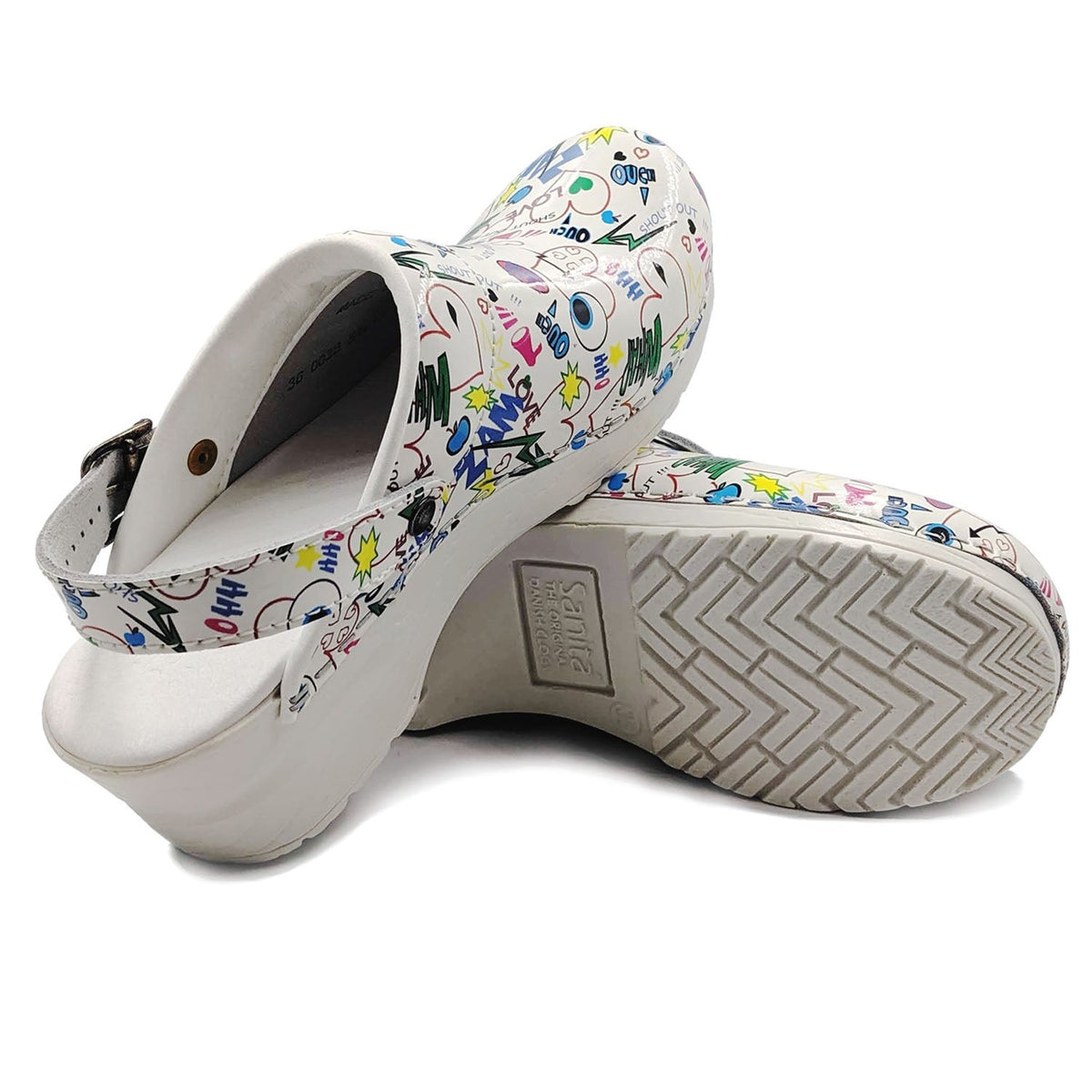 Sanita Shout Out Work Clogs in White