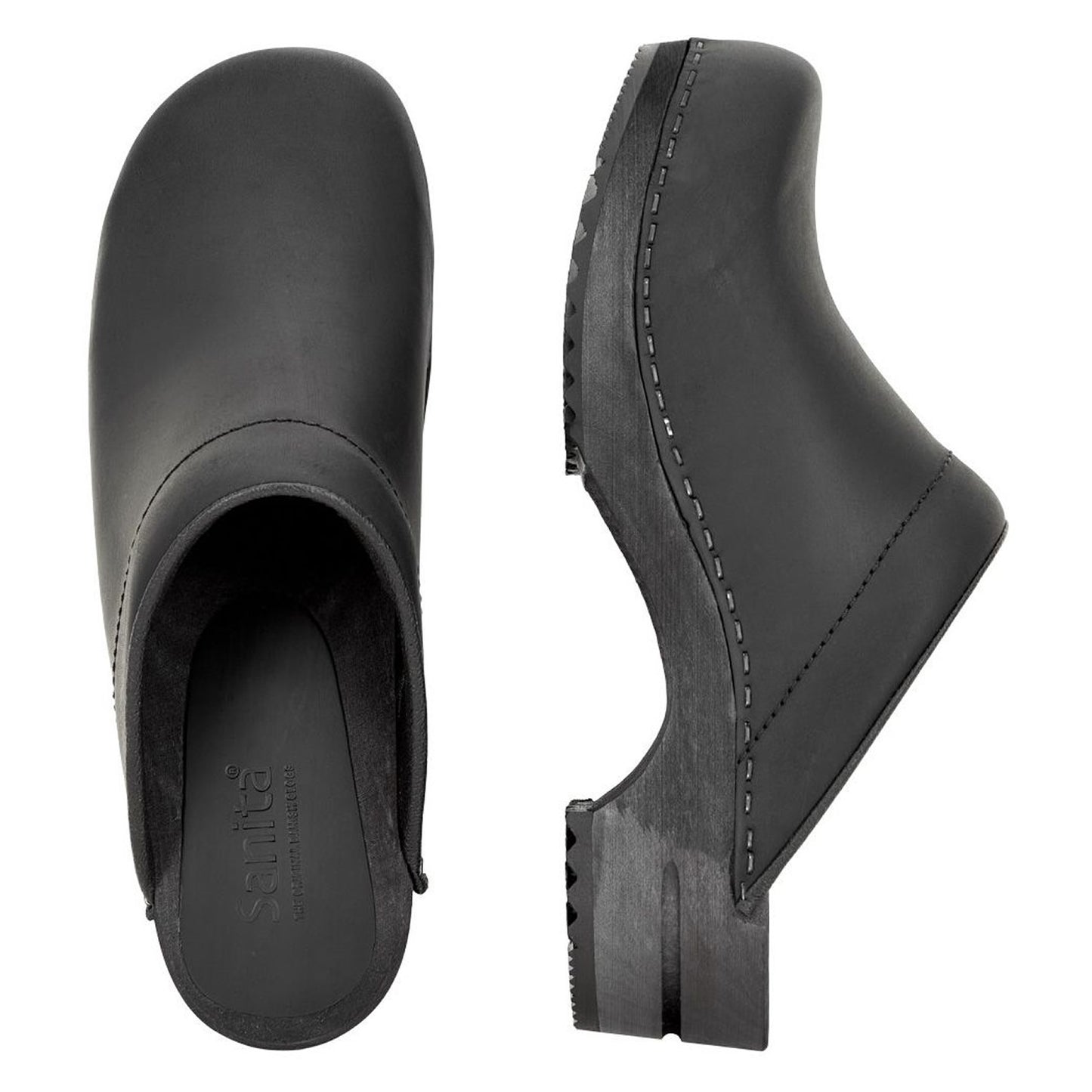 Sanita Chrissy Wooden Clogs in Black (1200009)