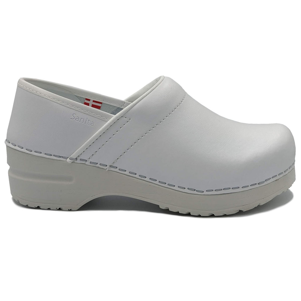 Sanita Professional Smooth Closed Clogs in White