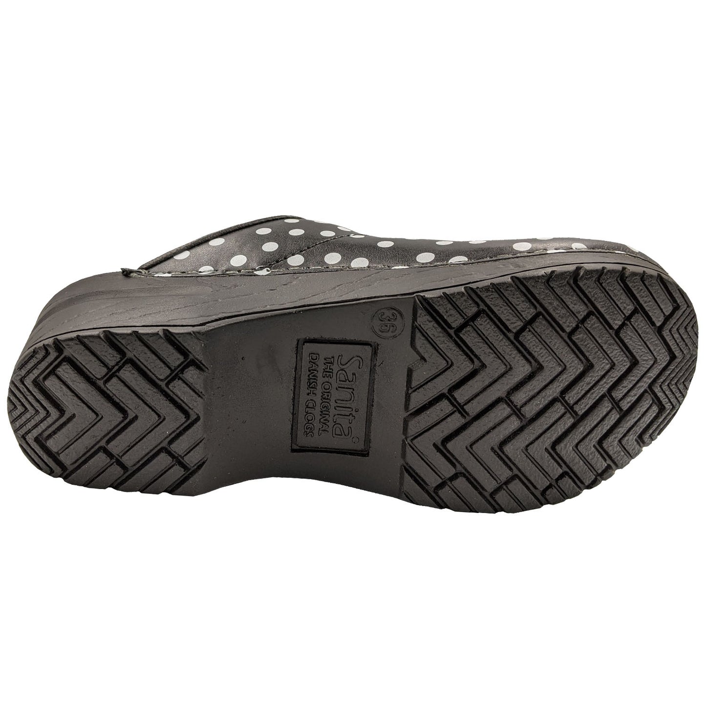 Sanita Fenja Spotty Flexible Clogs in Black (457048)