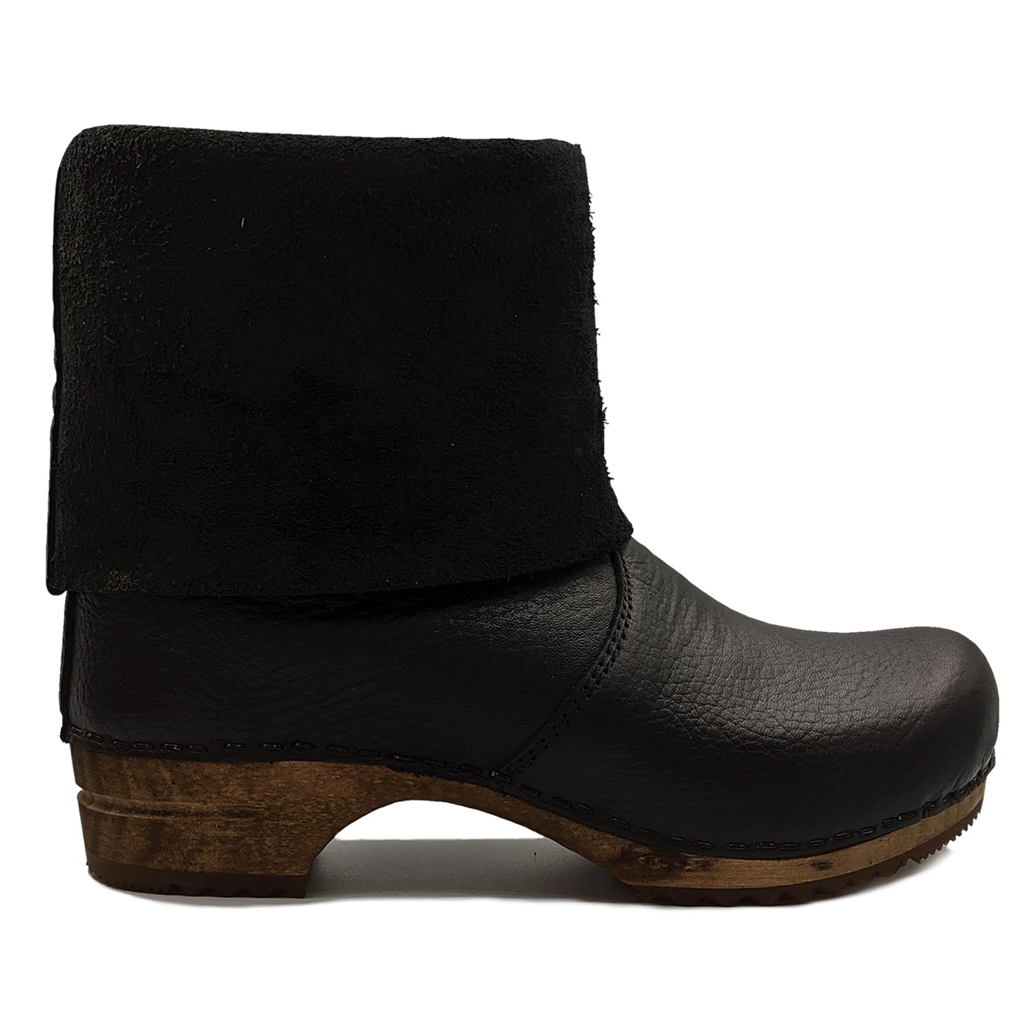 Sanita Alison Roll-top Clog Boots in Black