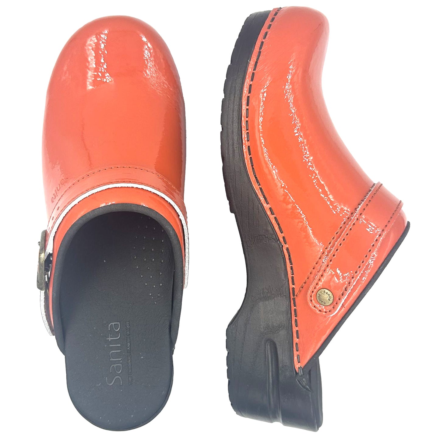 Sanita Freya Patent Flexible Clogs in Orange (457548)