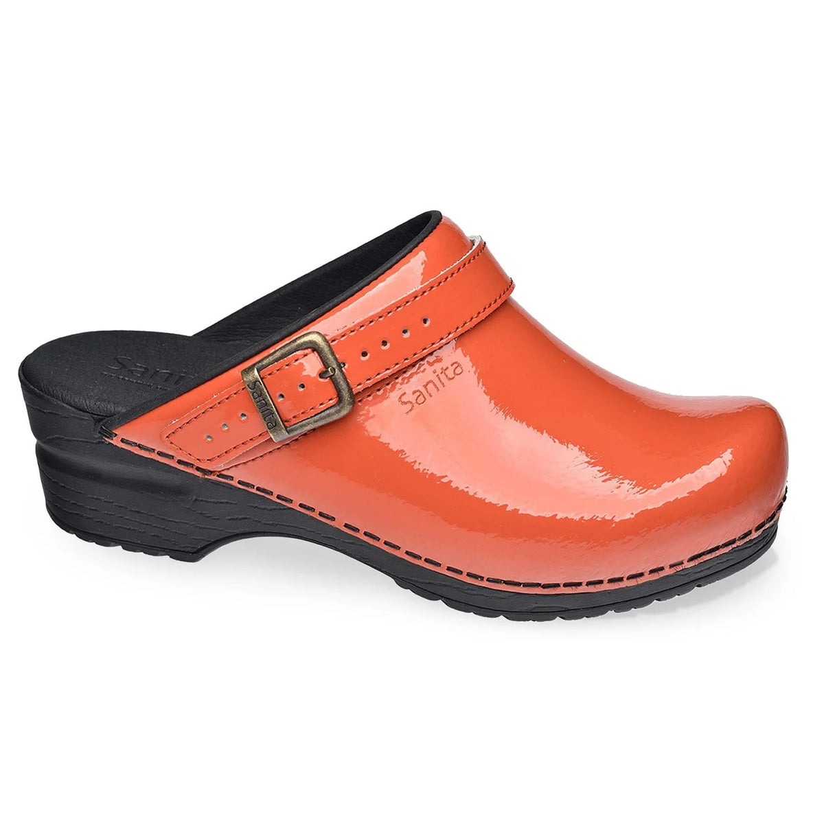 Sanita Freya Patent Flexible Clogs in Orange (457548)