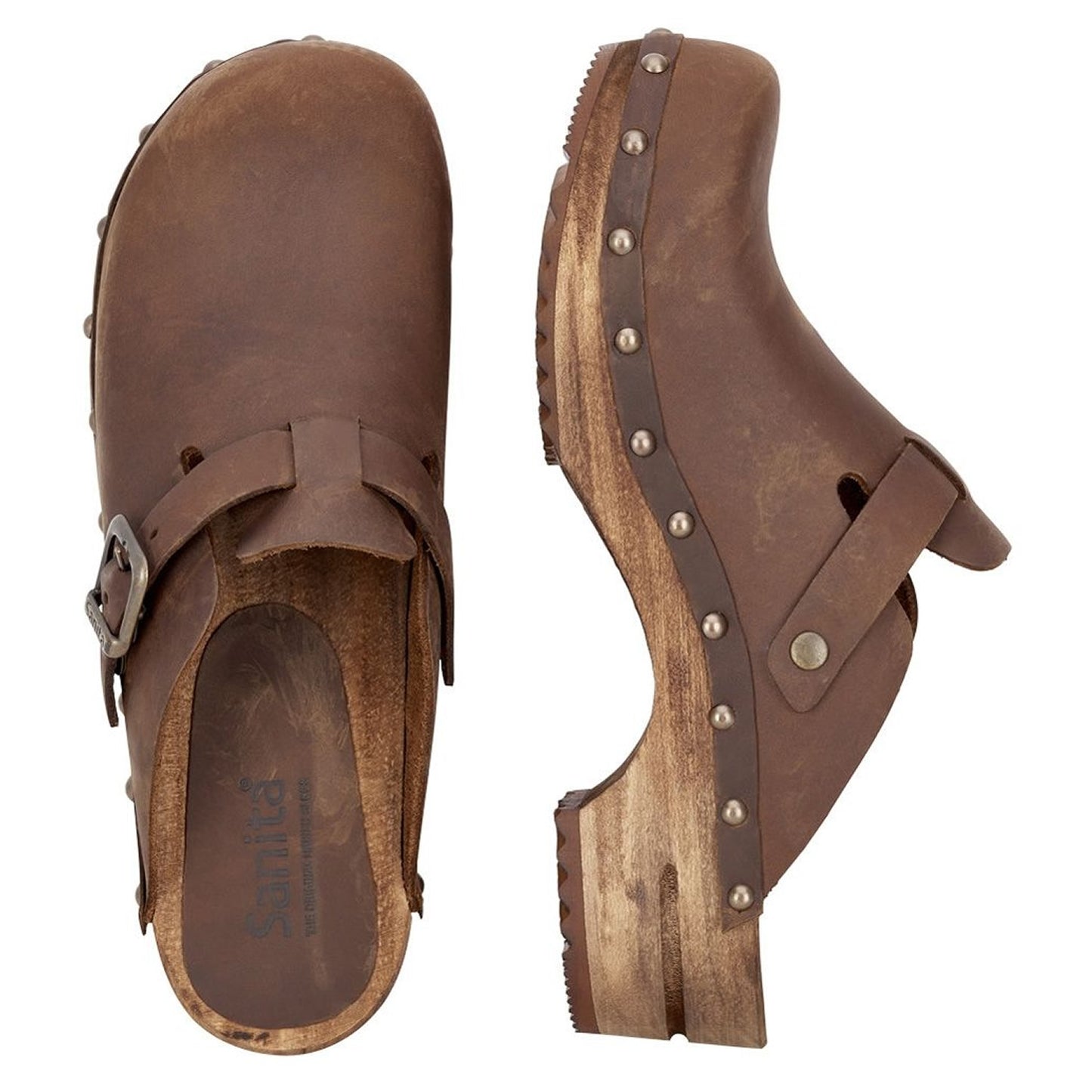 Sanita Kristel Traditional Clogs in Antique Brown (455205)