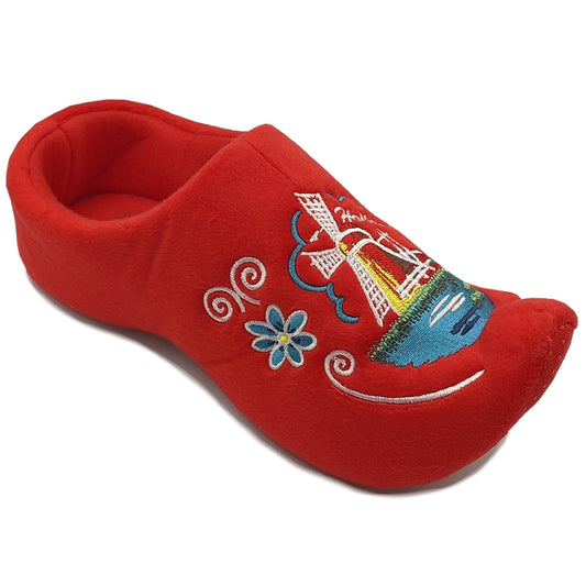 World of Clogs Dutch Clog Slippers in Red