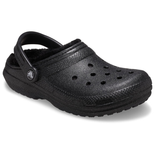 Crocs Classic Glitter Fuzz Lined Clog (211928) - Black