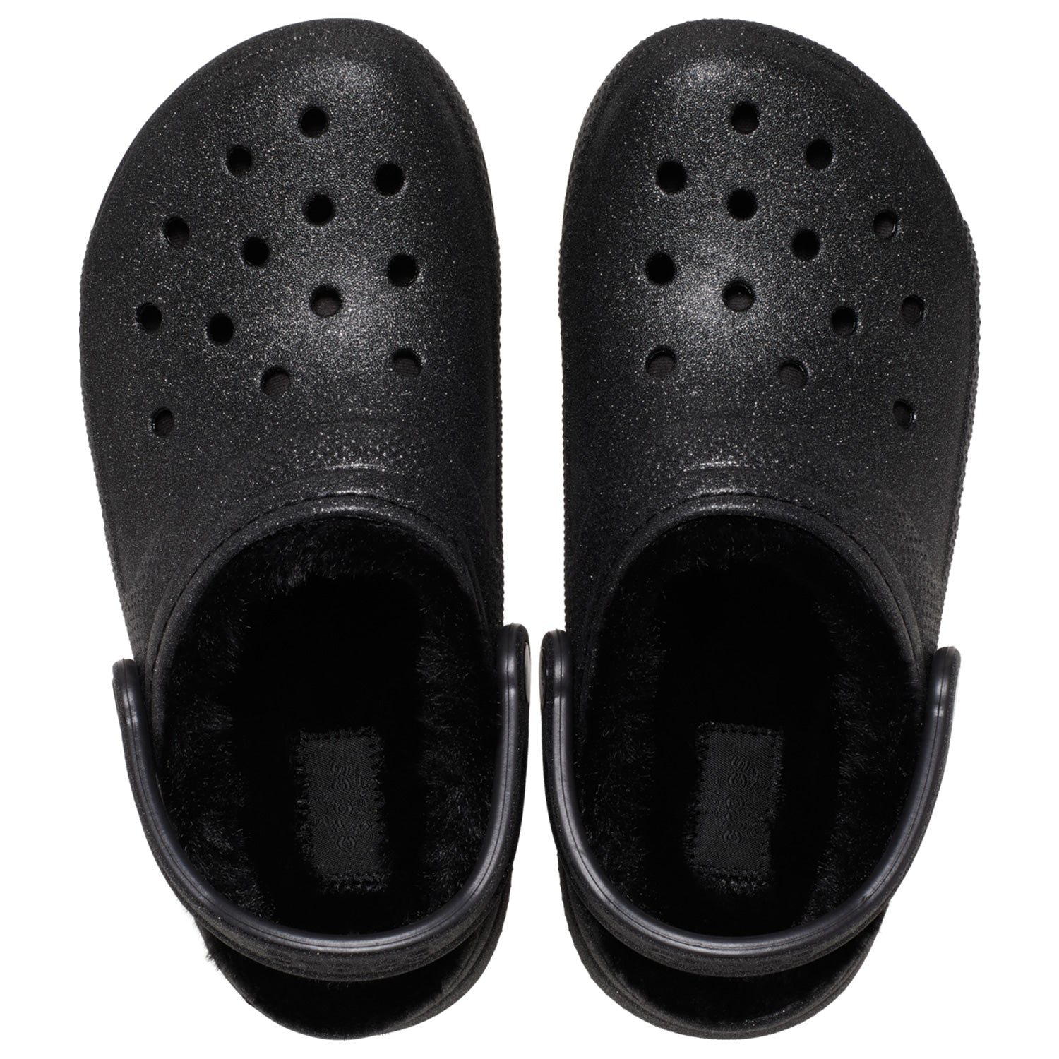Crocs Classic Glitter Fuzz Lined Clog (211928) - Black