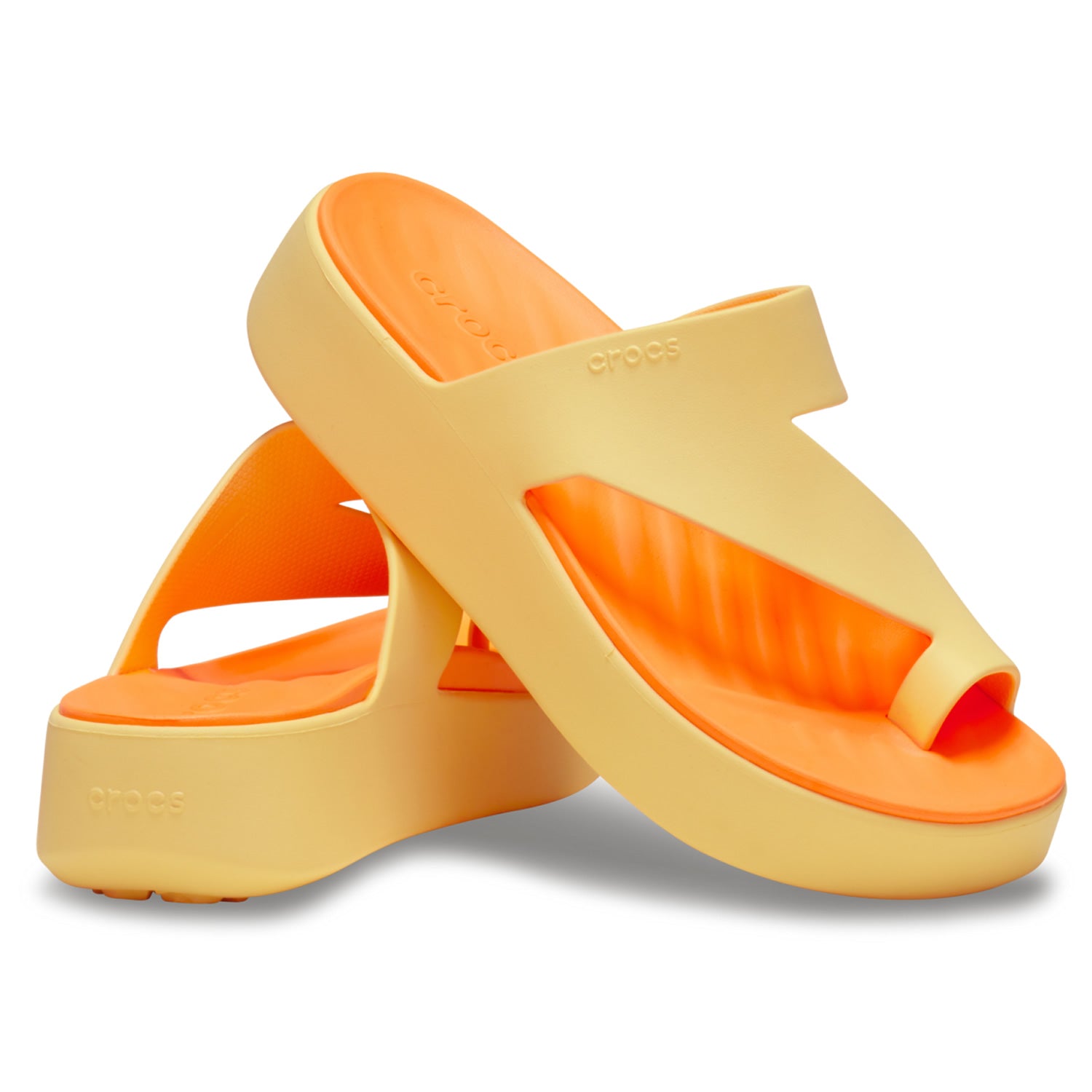 Crocs Getaway Platform Toe Loop 210834 Golden Hour – World of Clogs