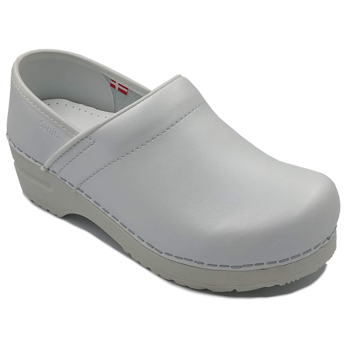 Sanita Professional Smooth Closed Clogs in White