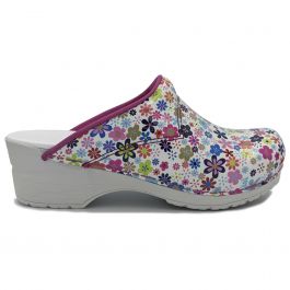 Sanita 'Little Flowers' Working Clogs in Pink 101140314 | World of Clogs