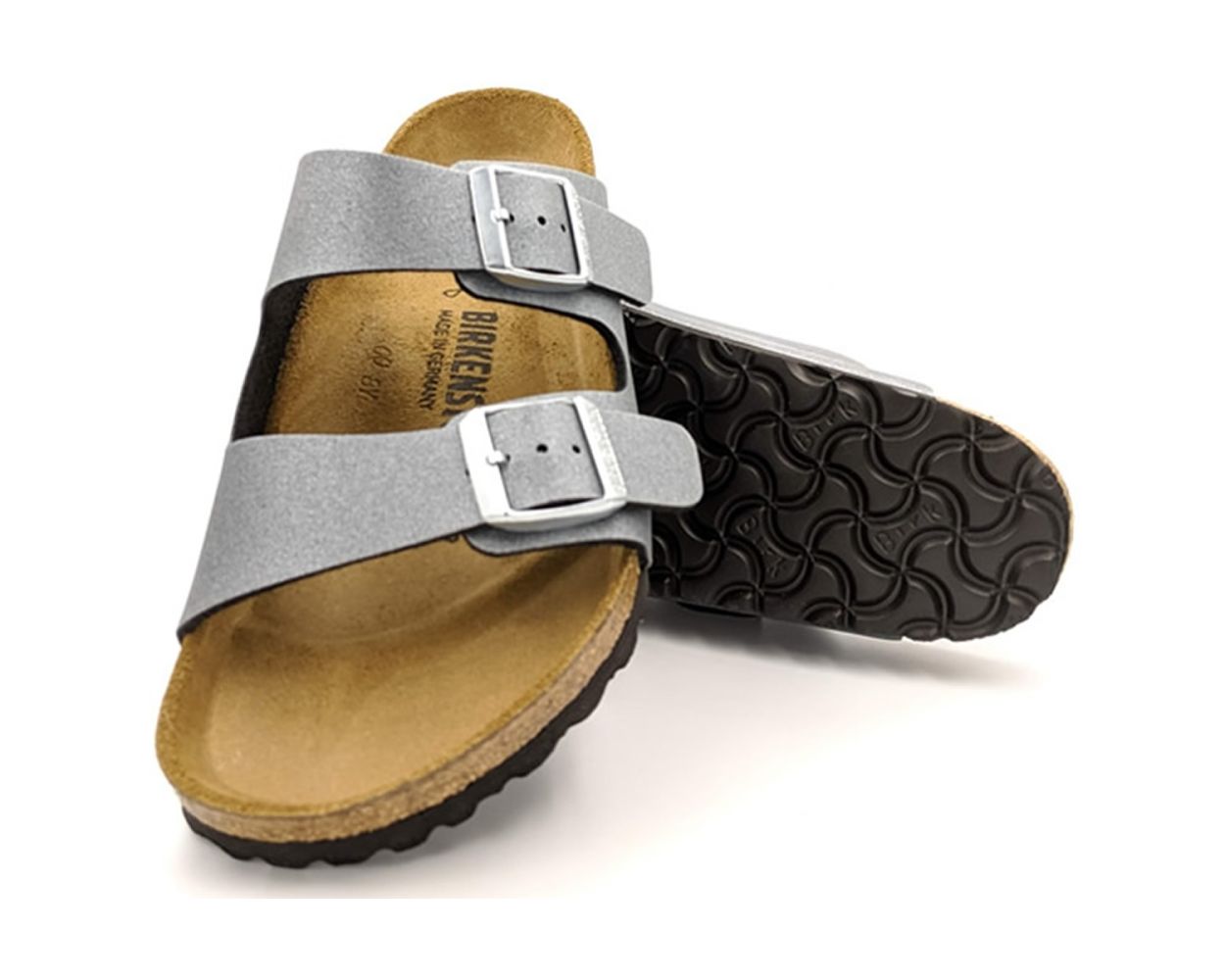 Birkenstock arizona fashion icy metallic anthracite