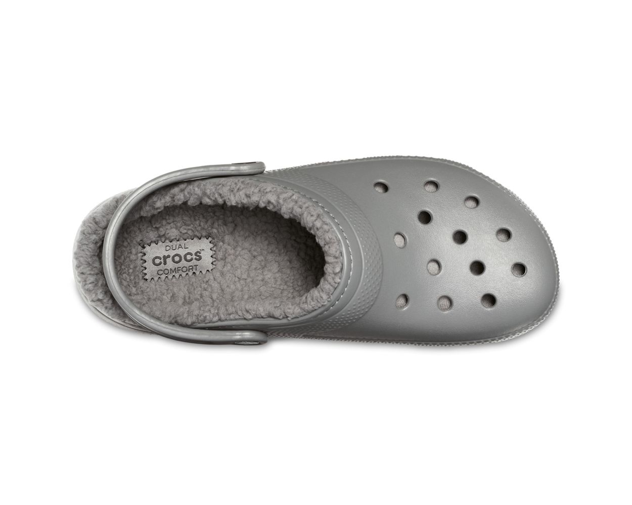 Light grey fuzzy crocs orders