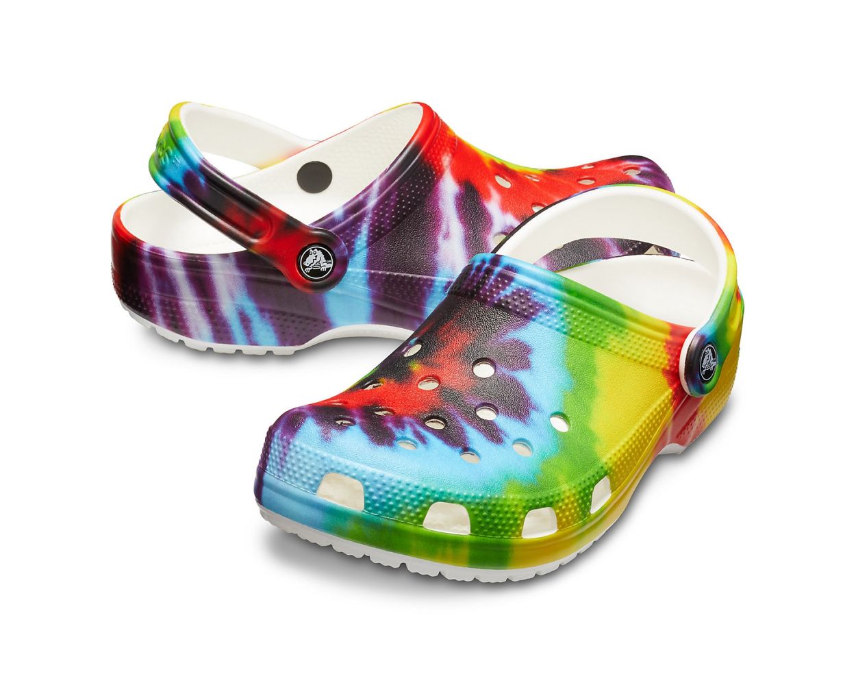 Crocs rainbow fashion tie dye