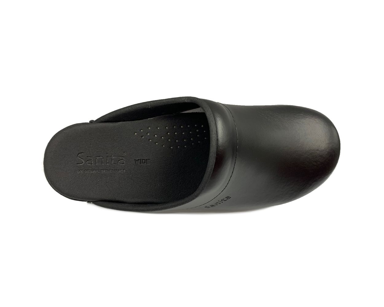 Sanita Sonja PU WIDE Open Clogs in Black 1500147 World of Clogs